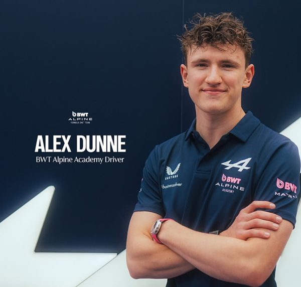 Alex Dunne sluit zich aan bij Alpine Academy voor 2026 F2‑seizoen